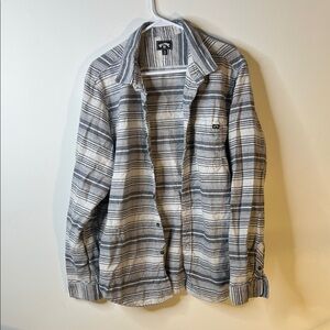 🔴 Billabong Button Down Flannel - Size XL Vans Black and White Striped Shirt
